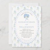 Elegant Blue Hydrangea Flower Wedding Invitation (Devant)