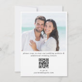 Elegant Blue Hydrangea Greenery Photo Wedding QR Save The Date (Achterkant)