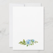 Elegant Blue Hydrangea Greenery Rehearsal Dinner Kaart (Achterkant)