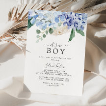 Elegant Blue Hydrangea Het is een Baby shower van 