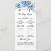 Elegant Blue Hydrangea huwelijksceremonie programm Programma (Achterkant)
