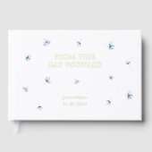 Elégant Blue Hydrangea Mariage livre d'hôtes (Recto)