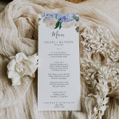 Elegant Blue Hydrangea | Menu Wit-weddenschap