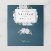 Elegant Blue Hydrangea | Navy Folded Wedding (Buitenkant ongevouwen)