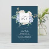 Elegant Blue Hydrangea Square Lijst Het is een jon Kaart (Staand voorkant)