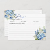Elegant Blue Hydrangea Vrijgezellenfeest Recept Ka Kaart (Voorkant / Achterkant)