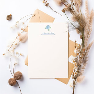 Elegant Blue Hydrangea Waterverf Briefpapier