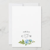 Elegant Blue Hydrangea Waterverf REHEARSAL DINNER Kaart (Achterkant)