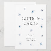 Élégant Blue Hydrangea Wedding Cadeaux & Cartes Si (Devant / Derrière)