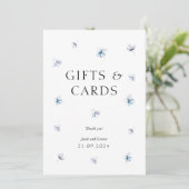 Élégant Blue Hydrangea Wedding Cadeaux & Cartes Si (Debout devant)