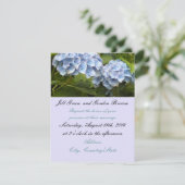Elegant Blue Hydrangea Wedding Invitation Kaart (Staand voorkant)