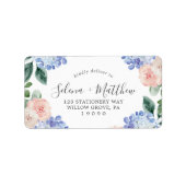 Elegant Blue Hydrangea Wedding RSVP Adresetiketten Etiket (Voorkant)
