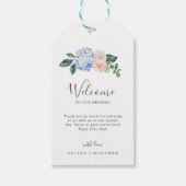 Elegant Blue Hydrangea | Welkom bij White Wedding Cadeaulabel (Voorkant)