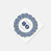 Elegant Blue Hydrangeas 80th Birthday Party Servet (Hoek)