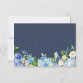 Elegant Blue Hydrangeas Floral Wedding RSVP Kaartje (Achterkant)