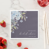 Elegant Blue Hydrangeas Navy Vrijgezellenfeest Servet (Insitu)