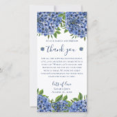 Elegant Blue Hydrangeas Waterverf Wedding Bedankkaart (Voorkant)