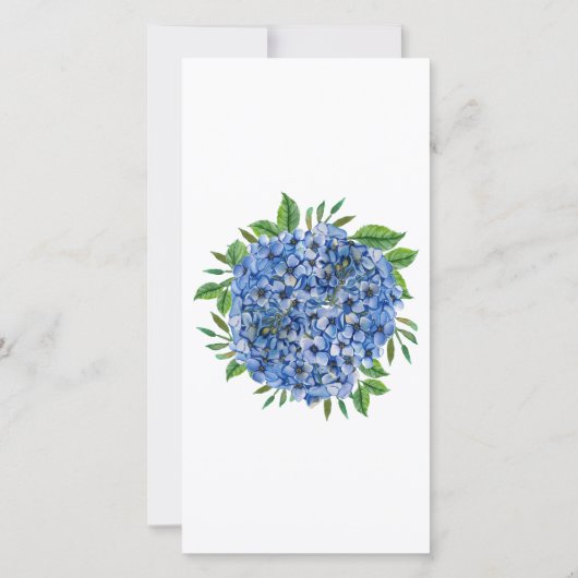 Elegant Blue Hydrangeas Waterverf Wedding Bedankkaart (Achterkant)