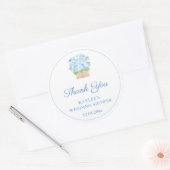 Elegant Blue Hydrangeas Wedding Shower Favor Ronde Sticker (Envelop)