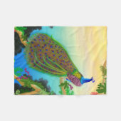 Elegant Blue Indian Peacock Fleece Blanket (Voorkant (Horizontaal))