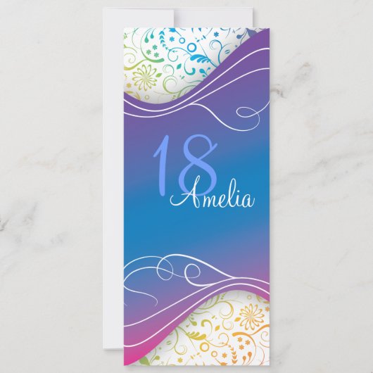 Elegant Blue Invitation Kaart (Voorkant)