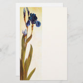 ELEGANT BLUE IRIS Floral Briefpapier (Voorkant / Achterkant)