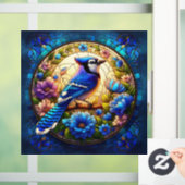 Elegant Blue Jay Glas in lood Window Cling Raamsticker (Huis)