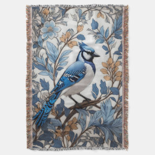 Elegant Blue Jay William Morris geïnspireerd Deken