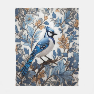 Elegant Blue Jay William Morris geïnspireerd Fleece Deken
