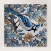 Elegant Blue Jay William Morris geïnspireerd Legpuzzel (Horizontaal)