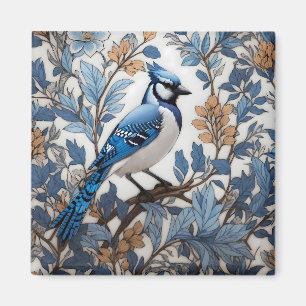 Elegant Blue Jay William Morris geïnspireerd Magneet