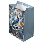 Elegant Blue Jay William Morris geïnspireerd Medium Cadeauzakje (Voorkant Gekanteld)