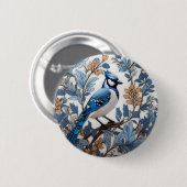 Elegant Blue Jay William Morris geïnspireerd Ronde Button 5,7 Cm (Voorkant /achterkant)
