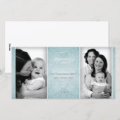 Elegant Blue "Joyeux Noël" fotokaart Feestdagenkaart (Voorkant / Achterkant)