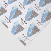 Elegant Blue Kerstbomen Holiday Kerstmis Tissuepapier (Detail)