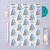 Elegant Blue Kerstbomen Holiday Kerstmis Tissuepapier (Craft)