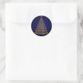 Elegant Blue Kerstbomen Stickers (Tas)