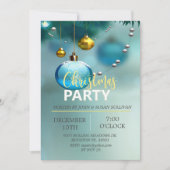 Elegant Blue Kerstmis Uitnodiging (Voorkant)