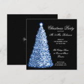 Elegant Blue KerstTree-feestdag Kaart (Voorkant / Achterkant)