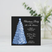 Elegant Blue KerstTree-feestdag Kaart (Staand voorkant)