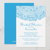 Elegant Blue Lace Bridal Shower Kaart (Voorkant / Achterkant)