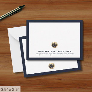 Elegant Blue Legal Note Kaart Notitiekaartje