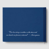 Elegant  Blue Library bruiloft gastenboek (Achterkant)