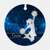 Elegant Blue Lights Silver Cheerleader Metalen Ornament (Voorkant)