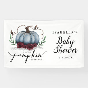 Elegant Blue Little Pumpkin Baby shower Spandoek