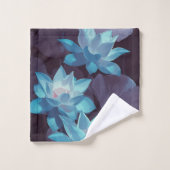 Elegant Blue Lotus Acryllic Artwork | Bad Handdoek (Wasdoekje)