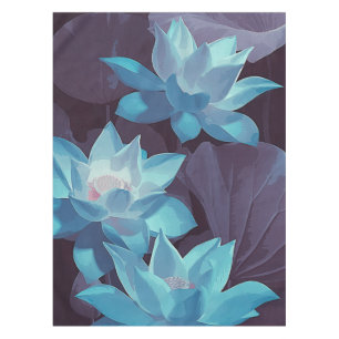 Elegant Blue Lotus Acryllic Artwork   Tafelkleed