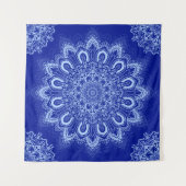 Elegant Blue Mandala Wandkleed (Voorkant (horizontaal))
