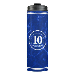 Elegant Blue Marble 10 jaar Jubileum Thermosbeker