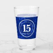 Elegant Blue Marble 15 jaar Jubileum Glas (Voorkant)